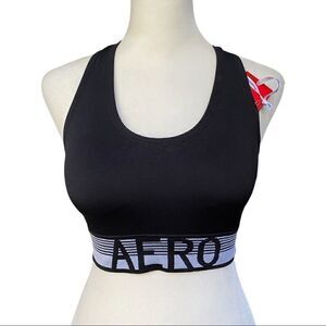 AEROPOSTALE Black Logo Band Racerback Sports Bra